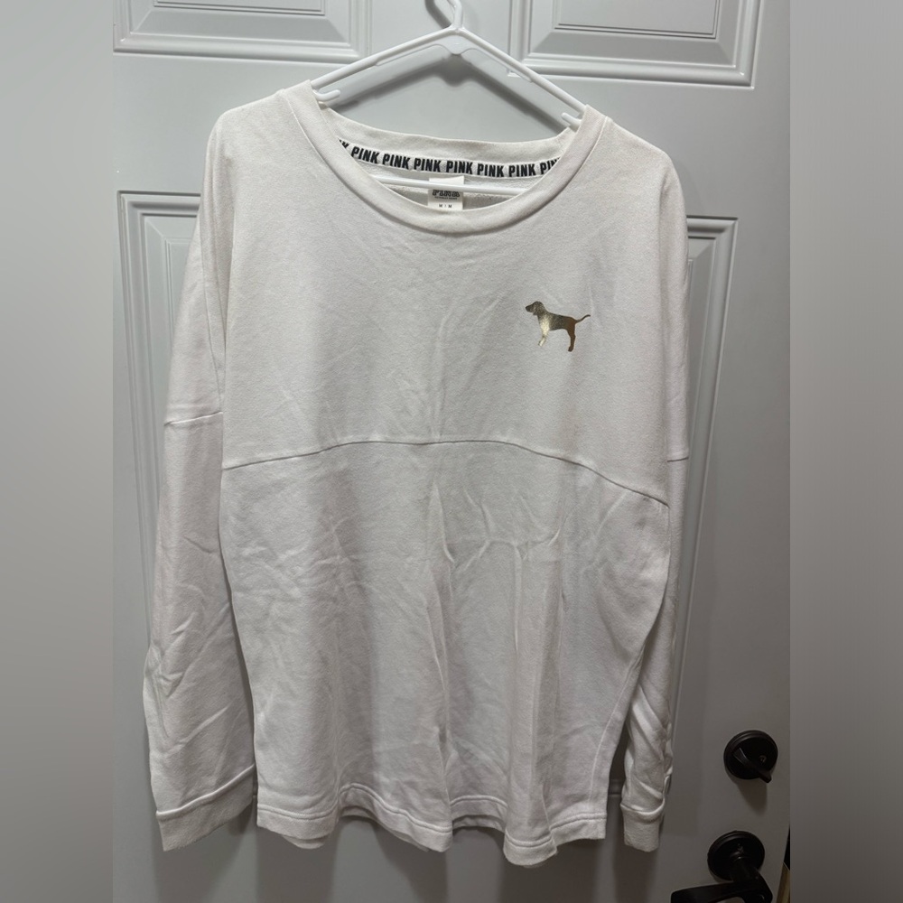 VS PINK SEQUIN LONG SLEEVE SWEATER